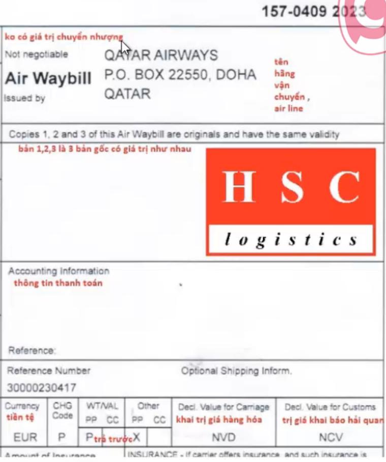 Airway Bill đối với lô hàng Air trong xuất nhập khẩu