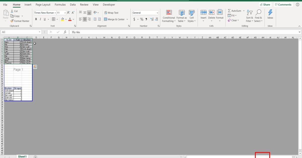Các thông tin bổ trợ trên màn hình giúp Excel làm việc hiệu quả hơn