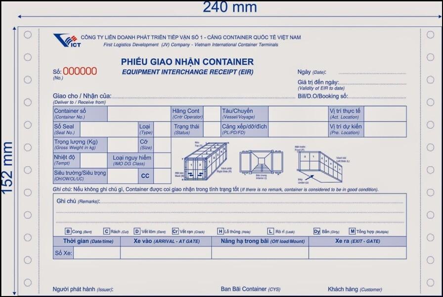 Phôi phiếu EIR là gì? Cách khai phôi phiếu EIR tại cảng