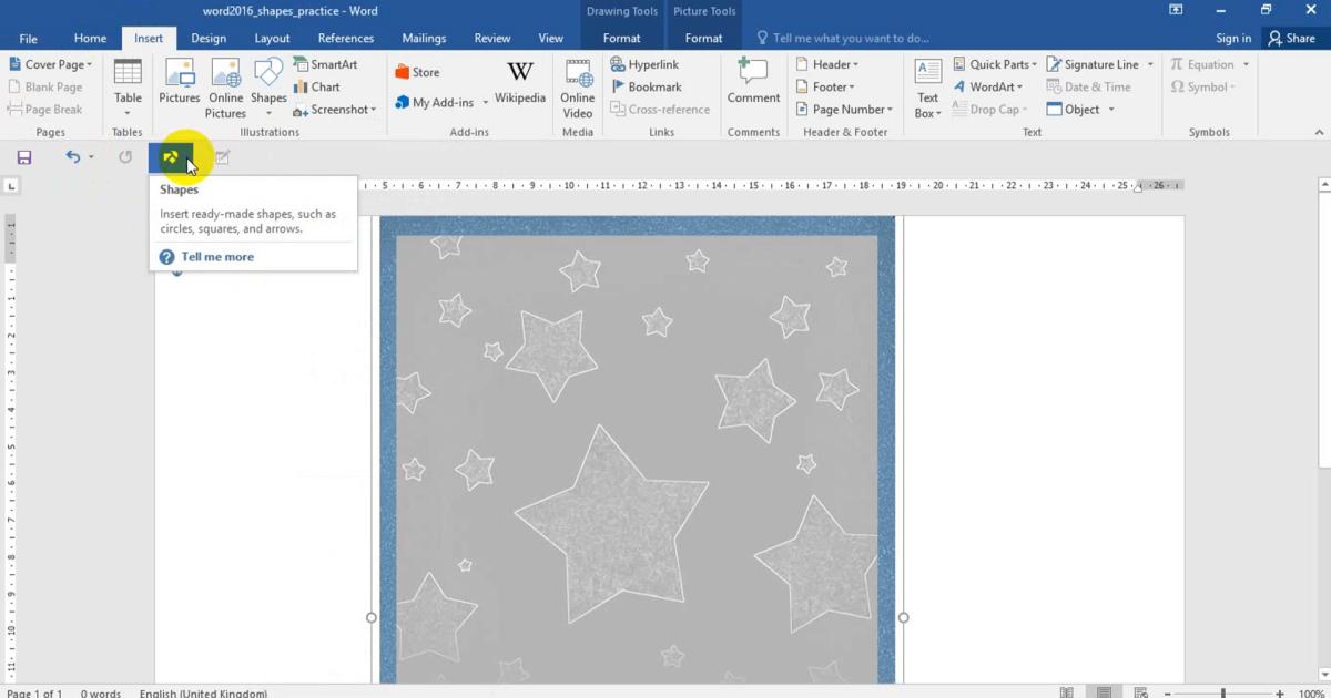 Thao tác chèn, định dạng và chỉnh sửa Shape trong Word