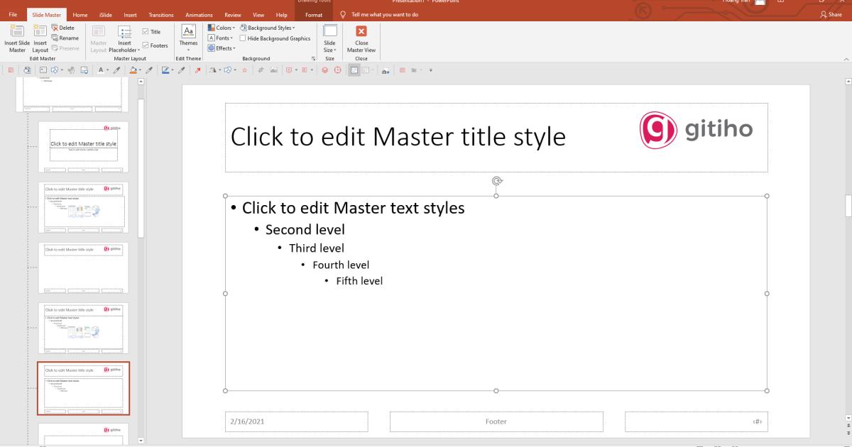 Thủ thuật Powerpoint với Slide Master