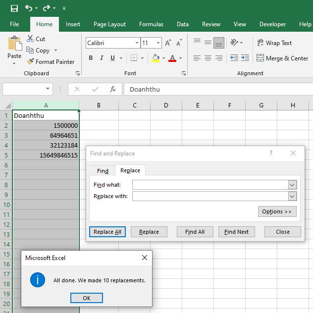 Những cách thông dụng để xóa khoảng trống giữa các con số và văn bản trong Excel