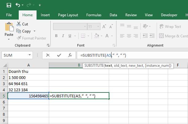 Những cách thông dụng để xóa khoảng trống giữa các con số và văn bản trong Excel