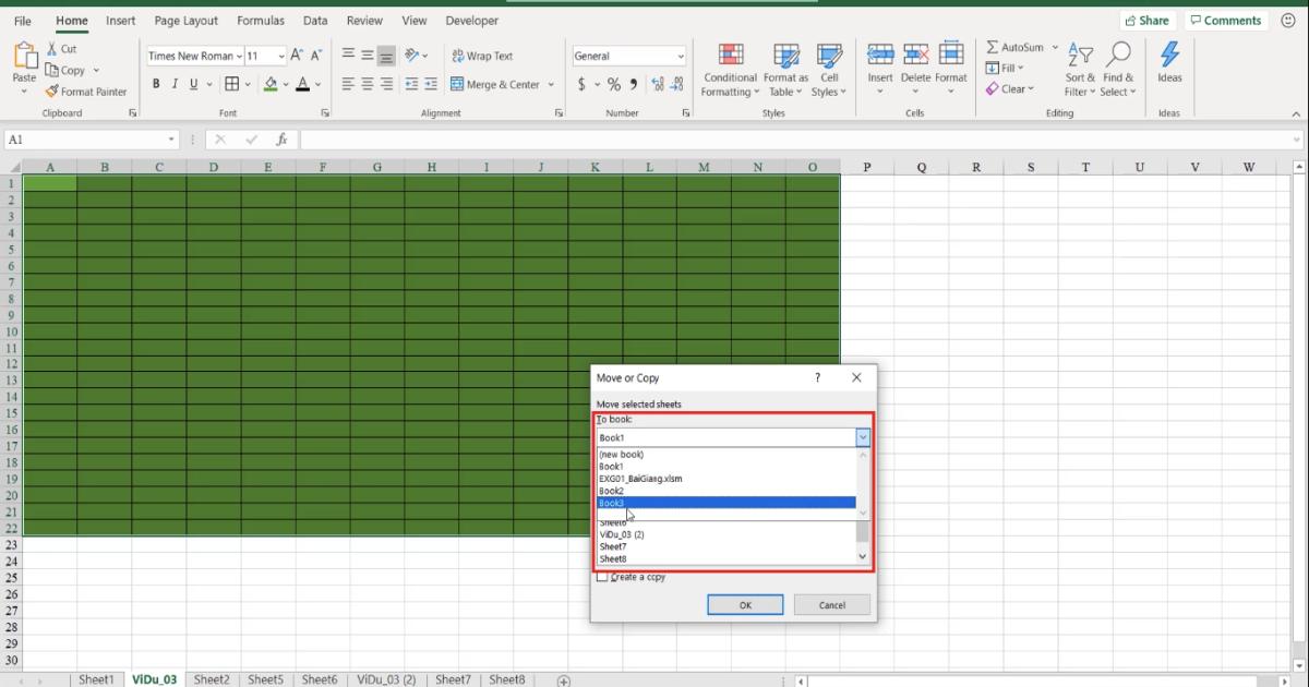 Một số thao tác thường dùng với đối tượng Worksheet
