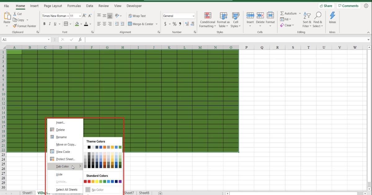 Một số thao tác thường dùng với đối tượng Worksheet