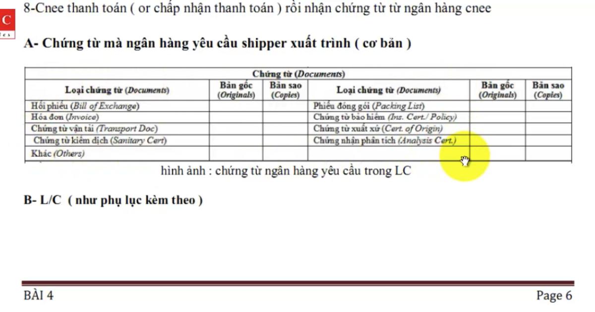 Cùng tìm hiểu về quá trình thanh toán L/C trong xuất nhập khẩu