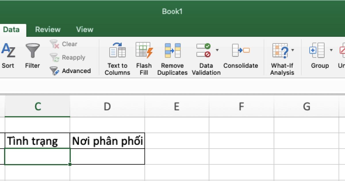 Cách nhập dữ liệu trong SELECT BOX bằng DATA VALIDATION