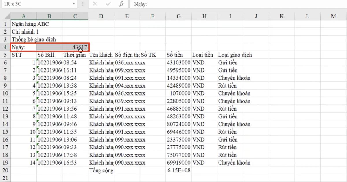 Luyện tập về định dạng bảng dữ liệu Excel và sử dụng công cụ Cell styles