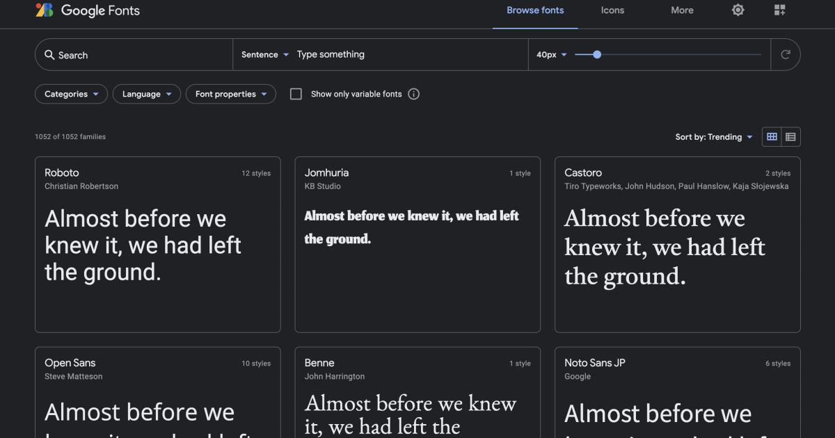 Tải font chữ trên Google Font