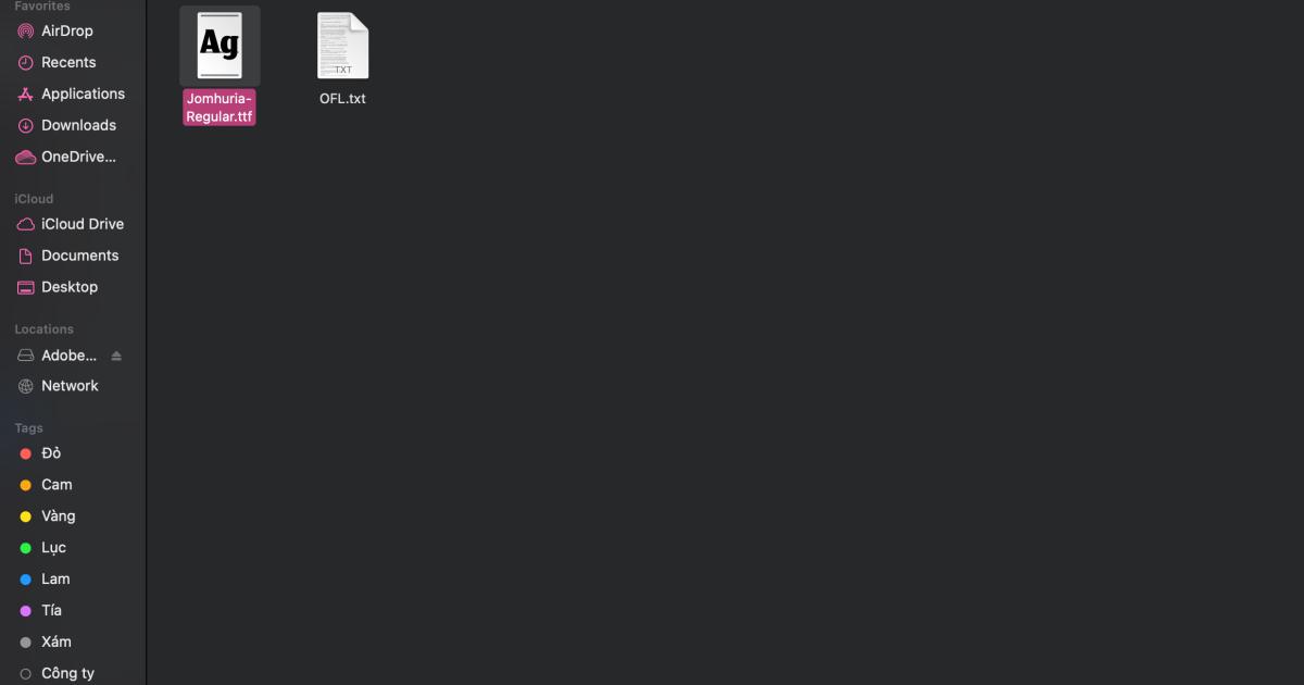 Nhấn đúp vào file font tải về trên MacOS