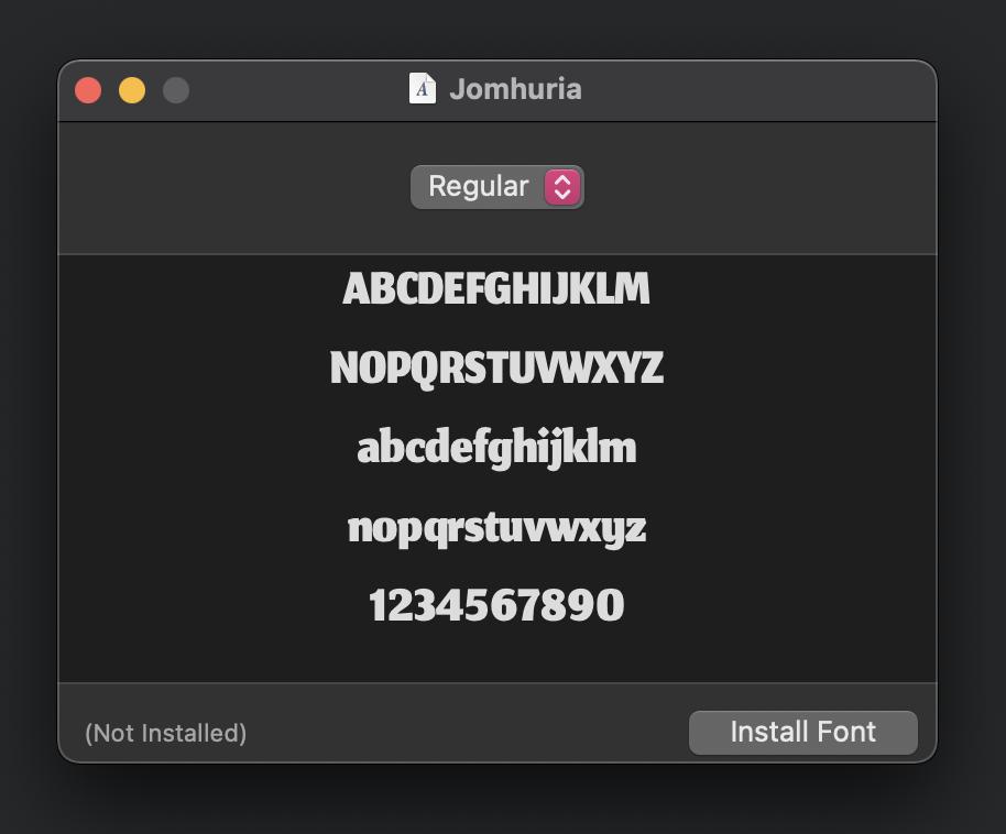Cửa sổ cài đặt font chữ về máy Mac hiện ra