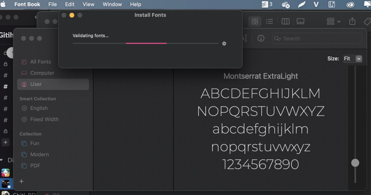 quá trình cài đặt font chữ của Macbook