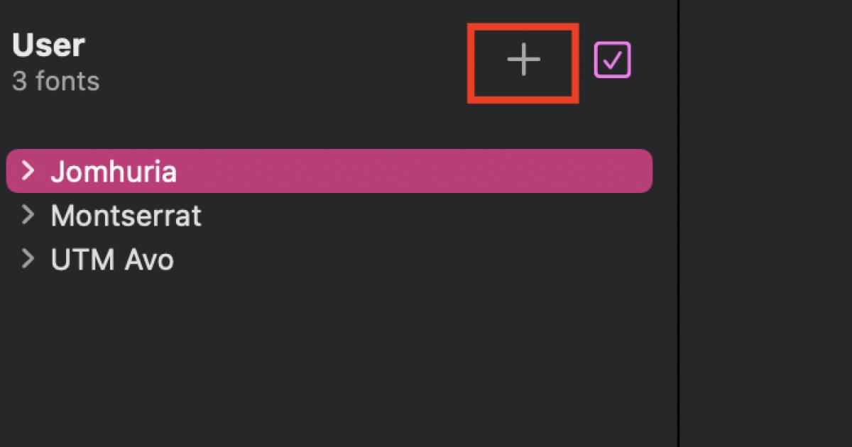 thêm vào các font vừa tải về