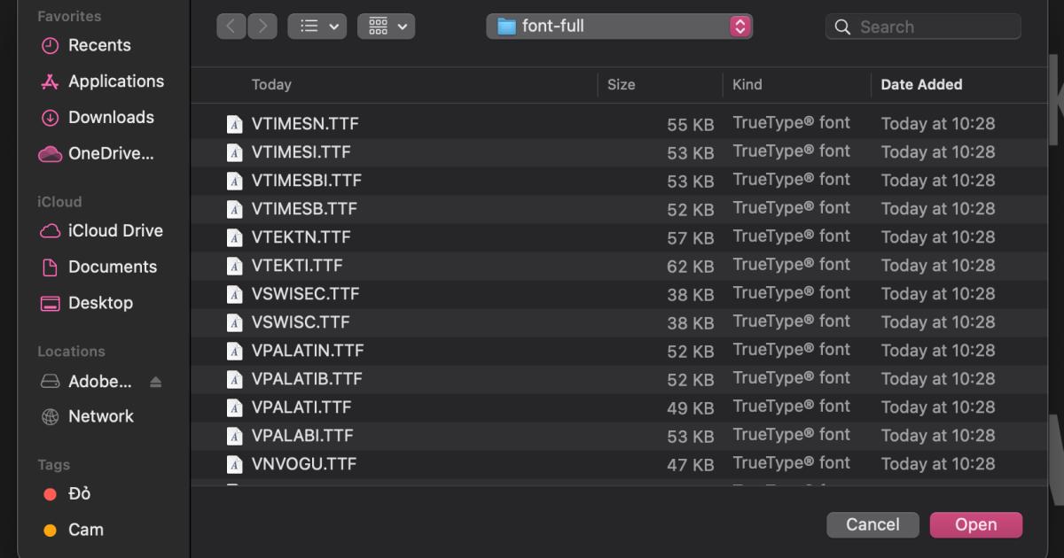 cách tải font chữ về macbook