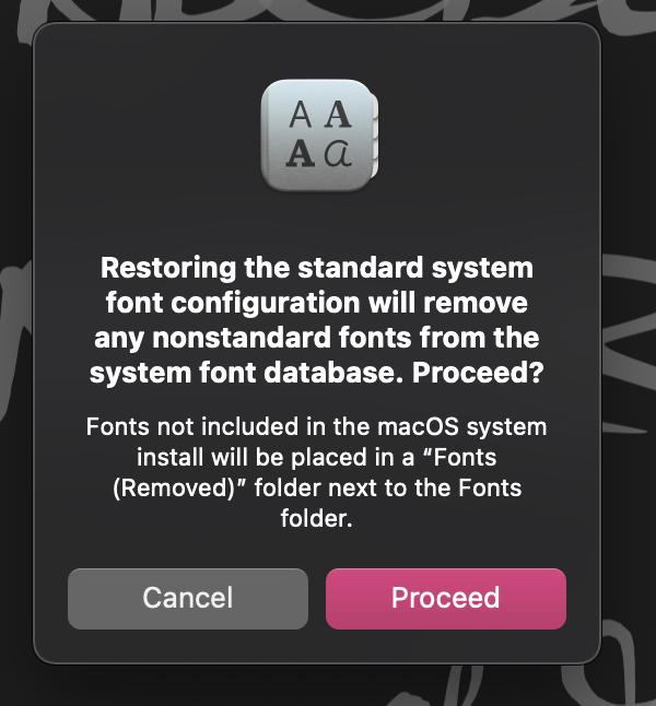 hoàn tất Khôi phục font chữ mặc định cho MacBook