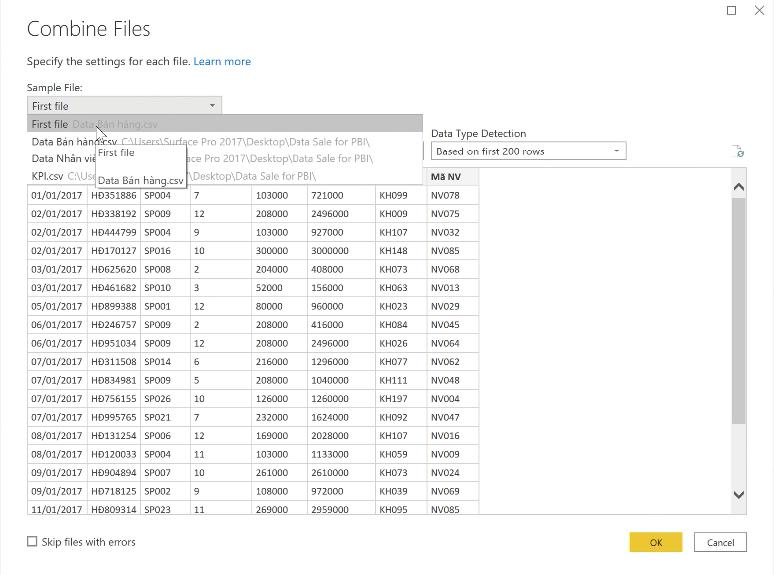 Các nguồn dữ liệu có thể kết nối với PowerBI