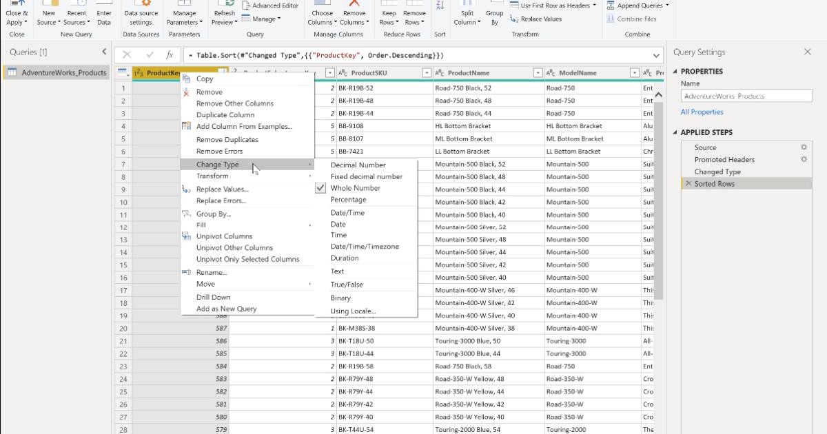 Hướng dẫn các thao tác Edit Table cơ bản trên PowerBI