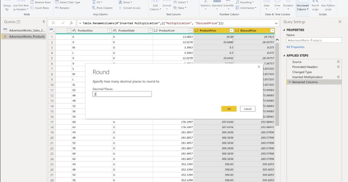 Các chức năng xử lý kiểu dữ liệu Number trong PowerBI