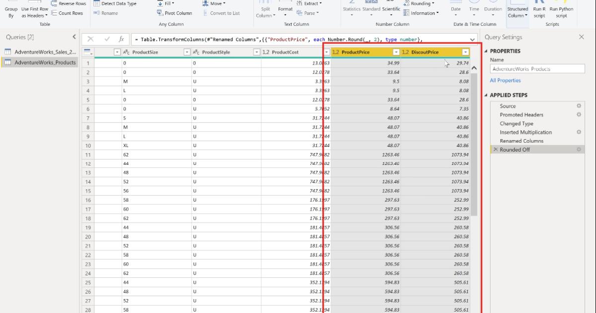 Các chức năng xử lý kiểu dữ liệu Number trong PowerBI