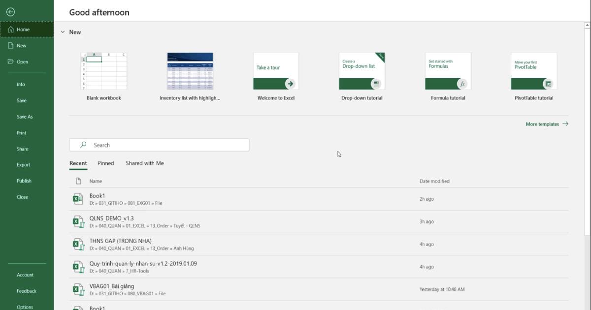 Giới thiệu giao diện Excel và các phiên bản Excel