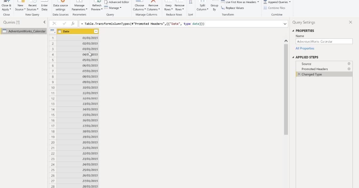 Các chức năng và công cụ xử lý dữ liệu dạng Date của PowerBI