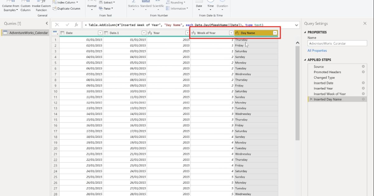 Các chức năng và công cụ xử lý dữ liệu dạng Date của PowerBI