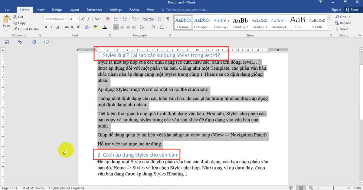 Cùng tìm hiểu về thư viện Style để soạn thảo văn bản Word 2021