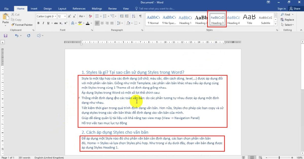 Cùng tìm hiểu về thư viện Style để soạn thảo văn bản Word 2021
