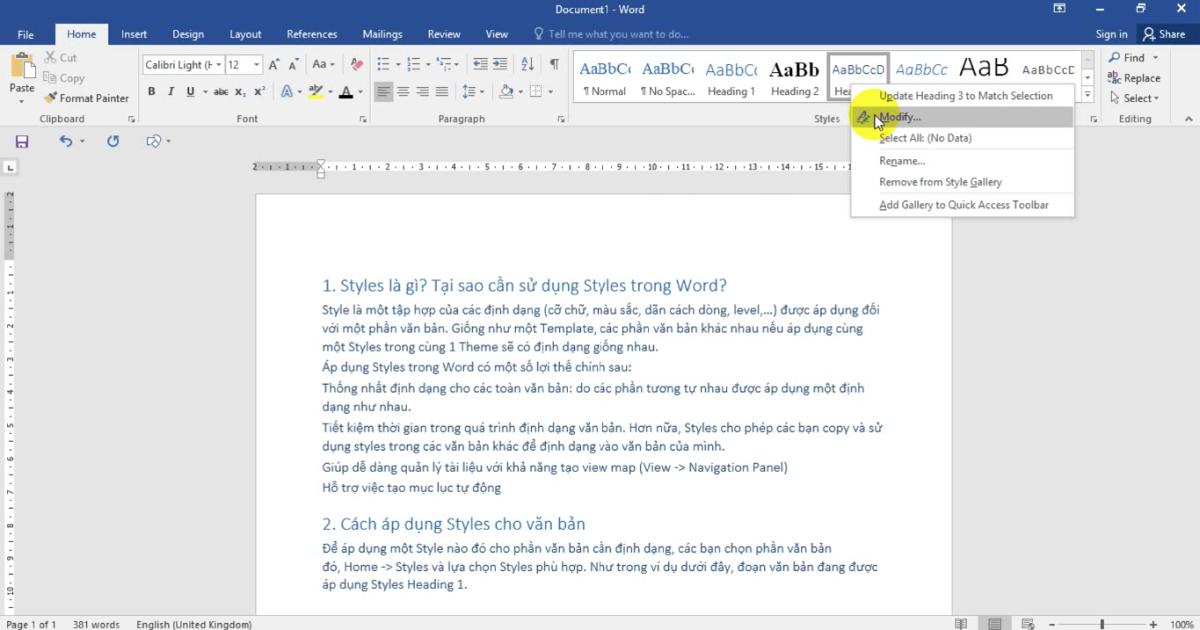 Cùng tìm hiểu về thư viện Style để soạn thảo văn bản Word 2021