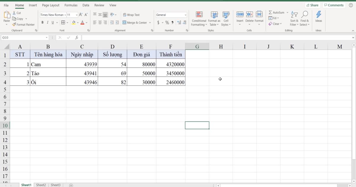 Cách định dạng dữ liệu Text, Number, Date trong Excel
