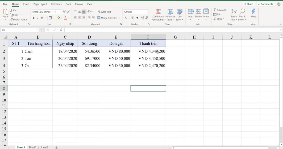 Cách định dạng dữ liệu Text, Number, Date trong Excel
