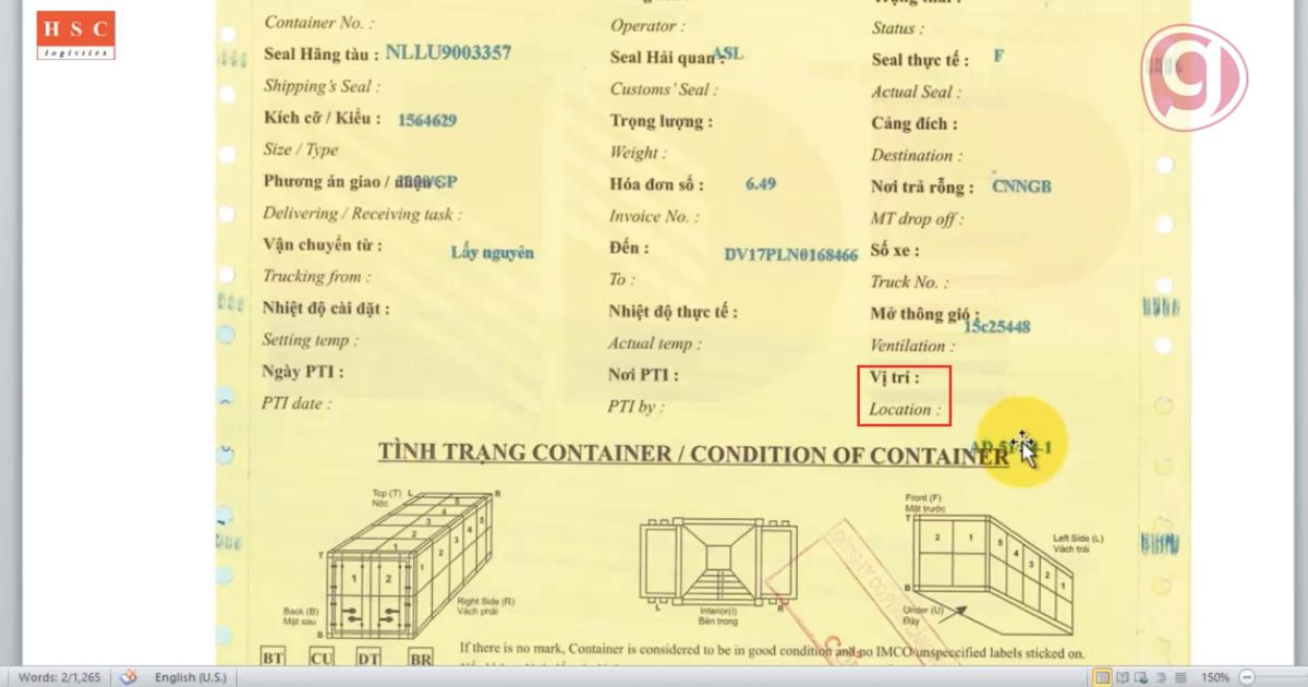 Phôi phiếu EIR là gì? Cách khai phôi phiếu EIR tại cảng