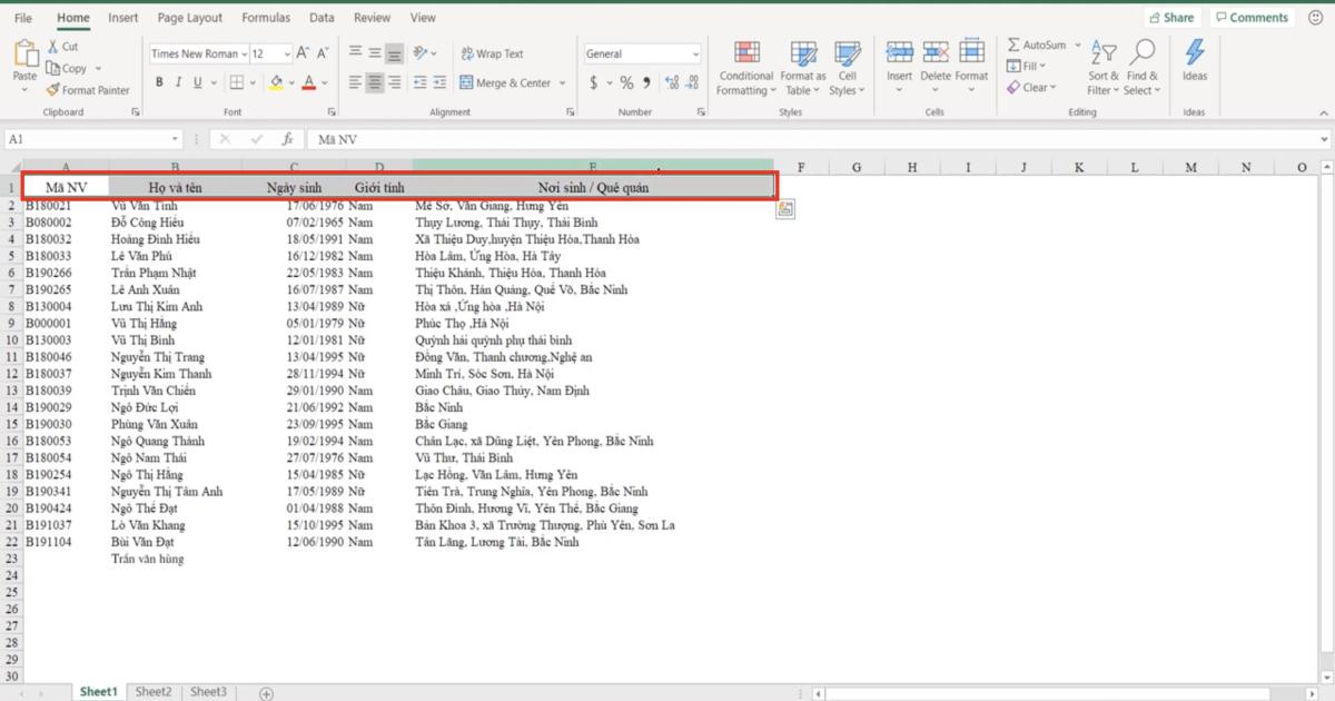Kỹ thuật định dạng font chữ cơ bản và nâng cao trong Excel