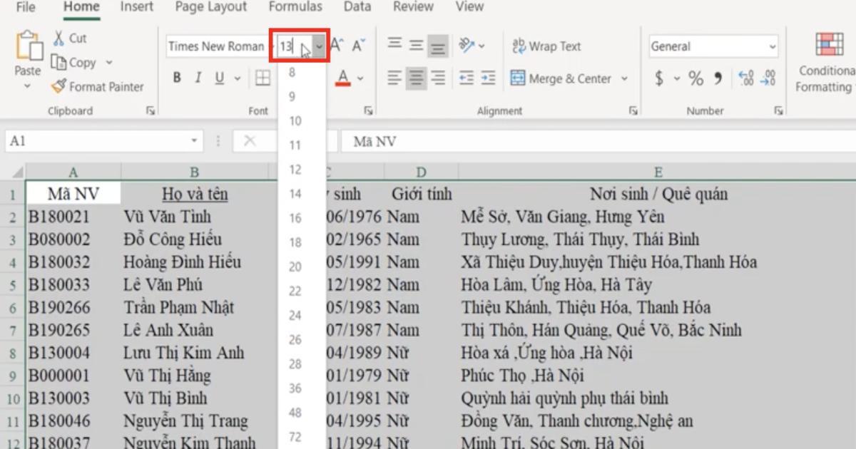 Kỹ thuật định dạng font chữ cơ bản và nâng cao trong Excel