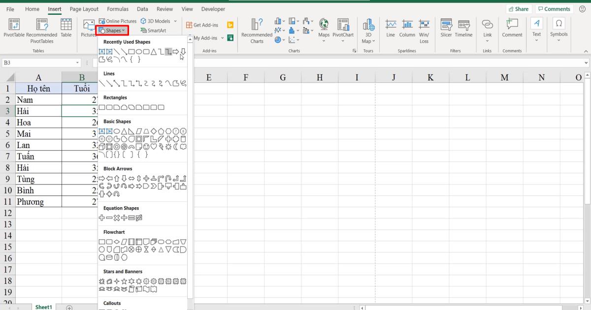 Tìm hiểu về thanh công cụ Excel: chức năng các thẻ trên thanh công cụ