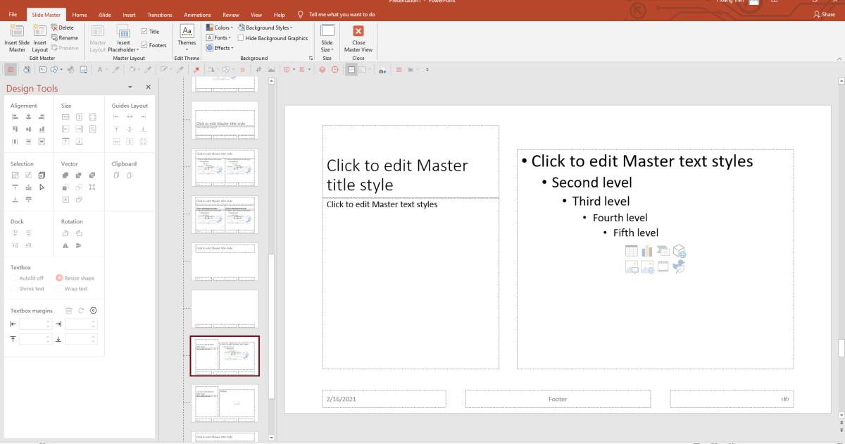 Thủ thuật Powerpoint với Slide Master