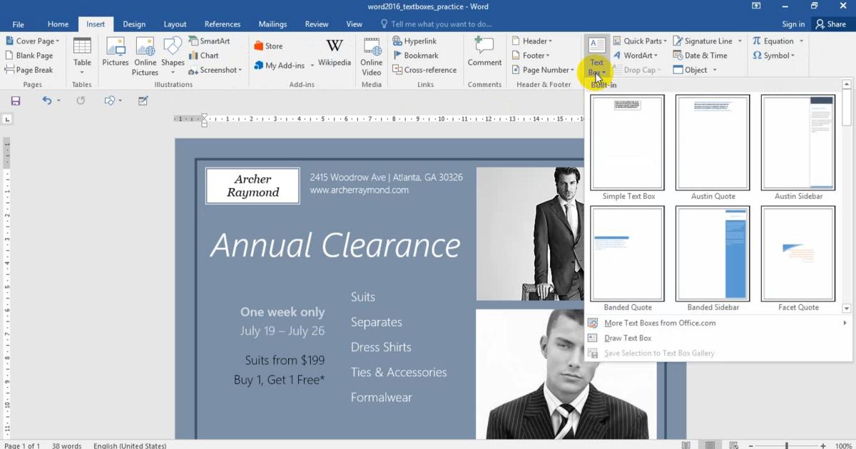 Thao tác Chèn Hộp văn bản - Text Box trong soạn thảo văn bản Word