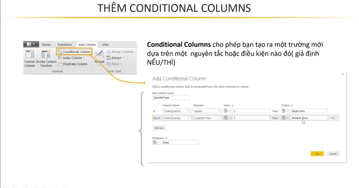 Cách thêm Index và Conditional Column khi xử lý dữ liệu với PowerBI