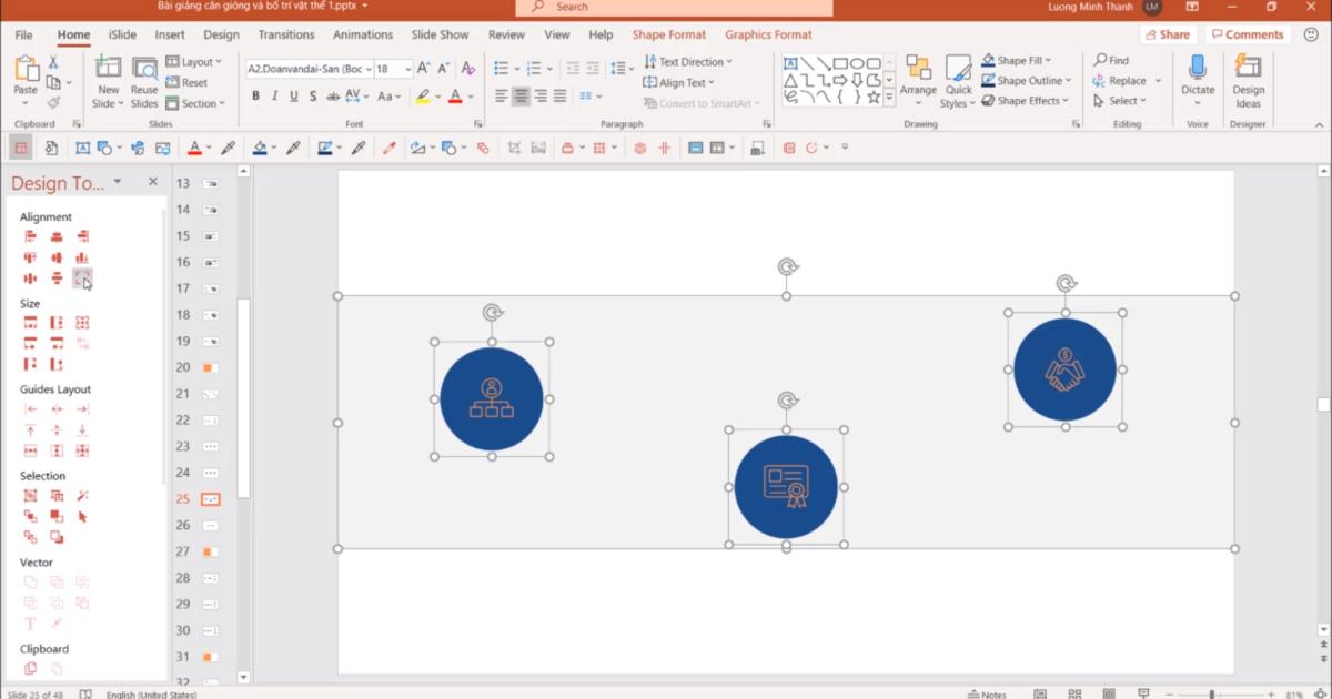 Căn gióng tự động trong Powerpoint