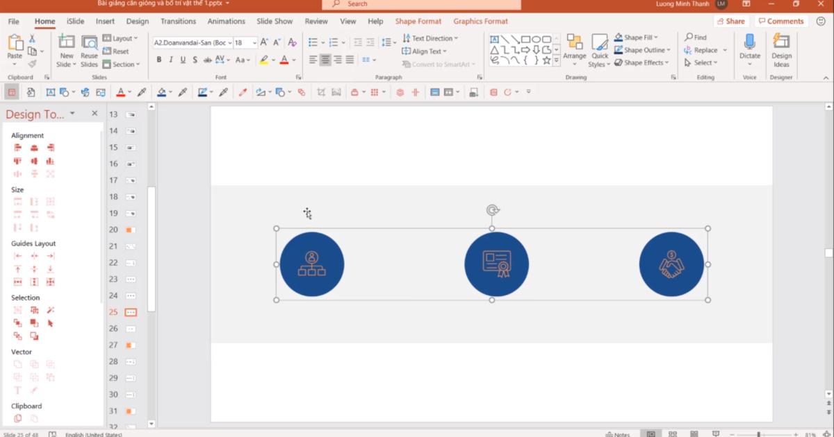 Căn gióng tự động trong Powerpoint