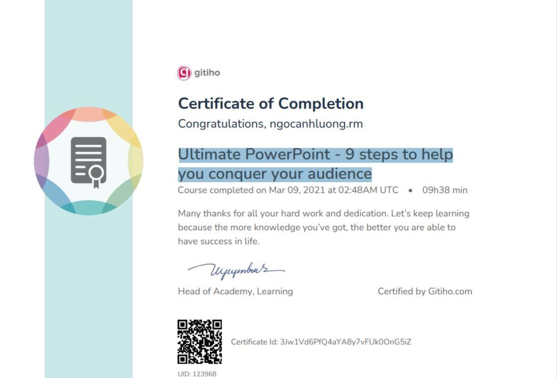 Lương Ngọc Anh: Mình vừa hoàn thành xong 1 khóa học online đỉnh nhất từ trước tới giờ luôn!