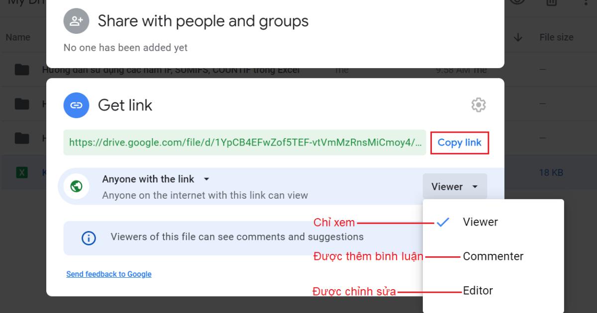 Hướng dẫn tạo file Excel dùng chung trong Google Drive