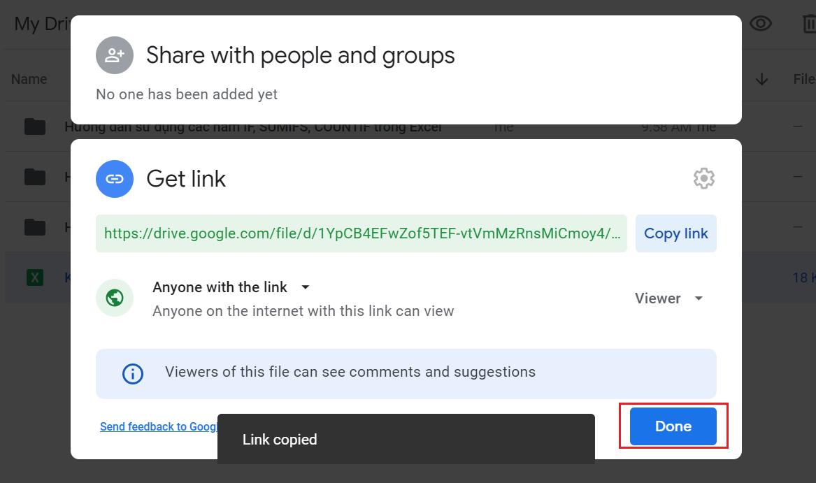 Hướng dẫn tạo file Excel dùng chung trong Google Drive