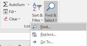 CÁCH SỬ DỤNG FIND VÀ REPLACE ĐỂ TÌM KIẾM TRONG EXCEL