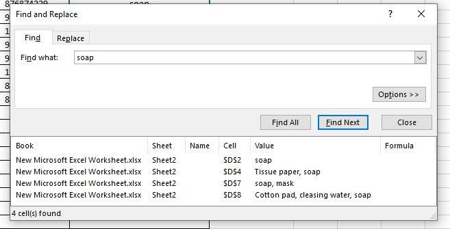 CÁCH SỬ DỤNG FIND VÀ REPLACE ĐỂ TÌM KIẾM TRONG EXCEL