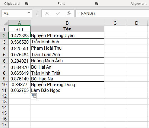 Hướng dẫn cách chọn ngẫu nhiên giá trị trong Excel cực nhanh
