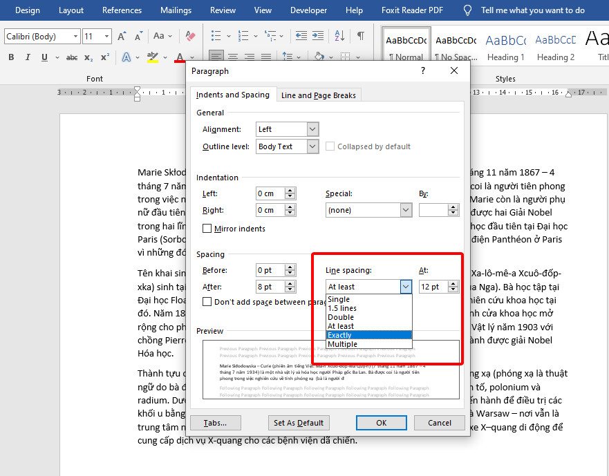 Cách căn chỉnh khoảng cách dòng và đoạn trong Microsoft Word