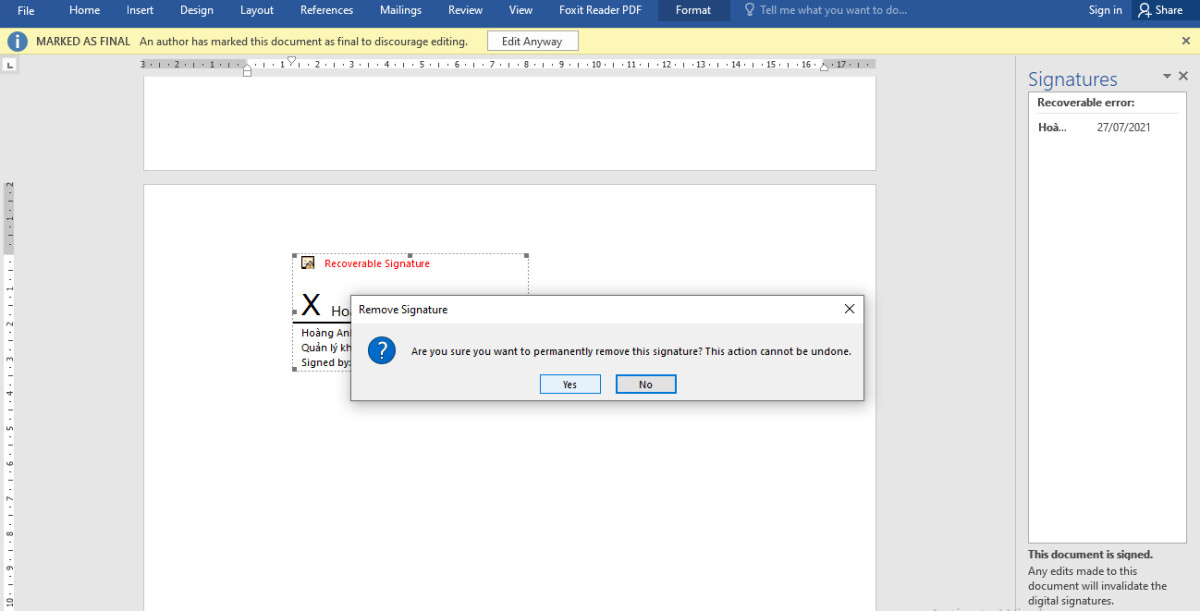 tạo chữ ký trong Word