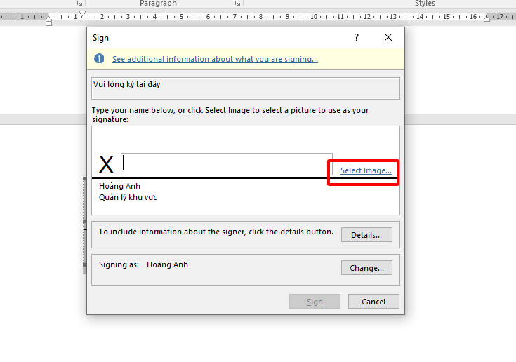 tạo chữ ký trong Word