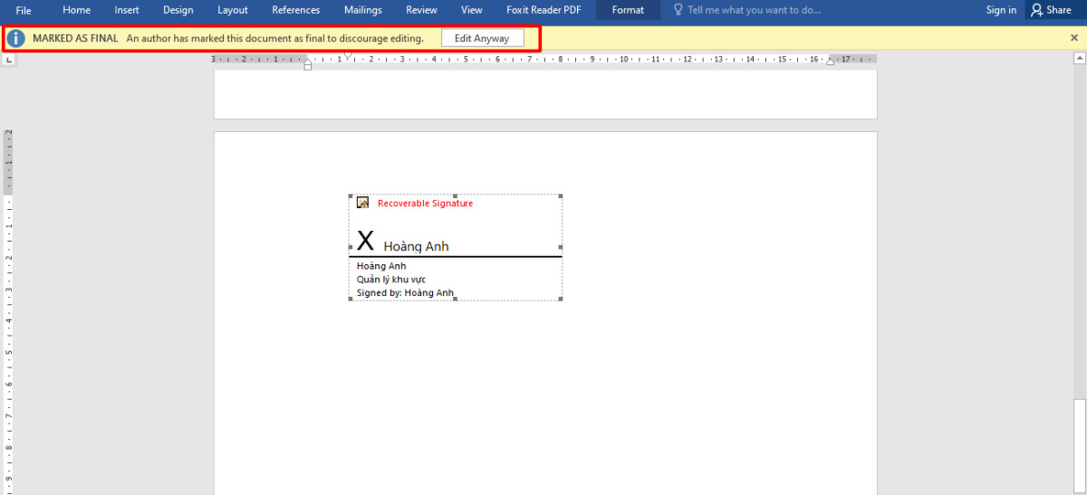 tạo chữ ký trong Word